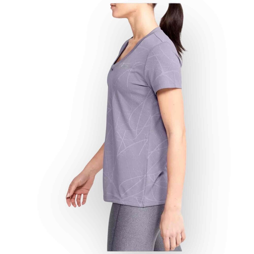 NWT Under Armour UA Tech™ HeatGear® V-Neck Top Purple Haze‎ Size XS
